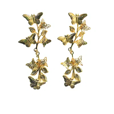The Pink Reef Women's Gold Butterfly Dreams Earring