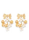 The Pink Reef Women's Gold  Cupid Falling Floral Earrings