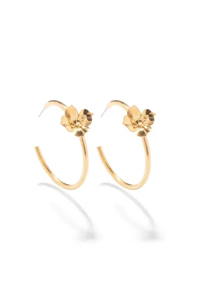 The Pink Reef Women's Gold  Floral Hoop