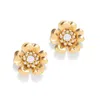 The Pink Reef Women's Gold  Georgian Crystal Stud