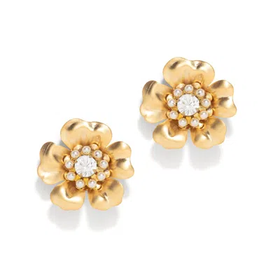 The Pink Reef Women's Gold  Georgian Crystal Stud