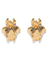 The Pink Reef Women's Gold  Hand Sculpted Iris Earring