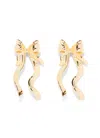 The Pink Reef Women's Gold  Large Sculpted Bow Earrings