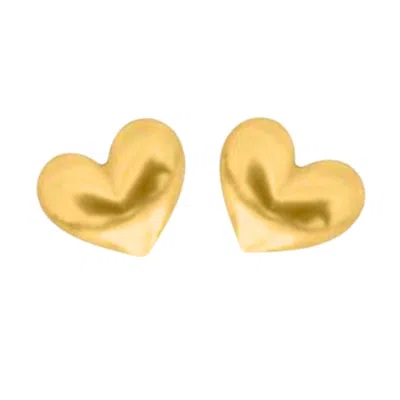The Pink Reef Women's Gold  Oversized Puff Heart Stud In Pattern