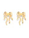 The Pink Reef Women's Gold  Small Sculpted Bow Earrings