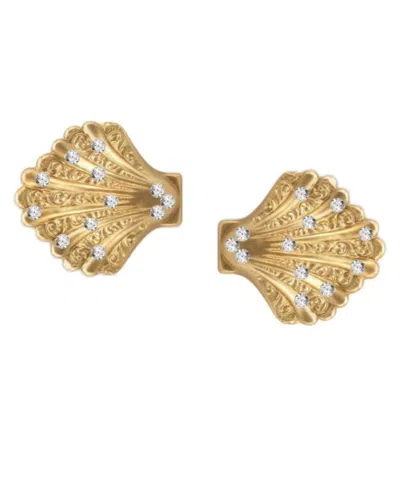 The Pink Reef Women's Gold  Vintage Shell Earrings