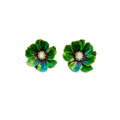 The Pink Reef Women's Green Jewel Box Florals In Jade In Multi