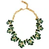 The Pink Reef Women's Green Orchid Necklace In Emerald