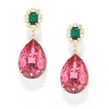 The Pink Reef Women's Green / Pink  Austria Earring In Emerald & Pink In Multi
