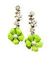 The Pink Reef Women's Green  Big Bloom Earring In Lime In Green