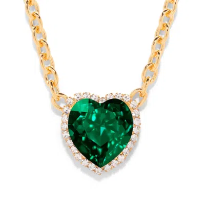 The Pink Reef Women's Green  G Ocean Necklace In Emerald In Gold