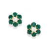 The Pink Reef Women's Green  Handcrafted Floral Gem In Emerald