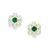 The Pink Reef Women's Green  Handcrafted Floral Gem Stud In Azore