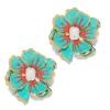 The Pink Reef Women's Green  Small Double Florals In Turquoise