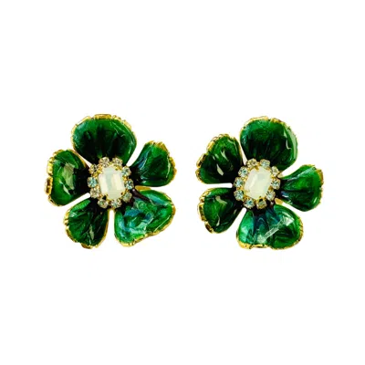 The Pink Reef Women's Green  Small Jade Floral In Multi