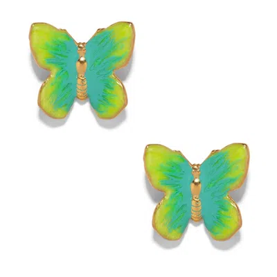 The Pink Reef Women's Green  Small Jungle Glassine Butterfly
