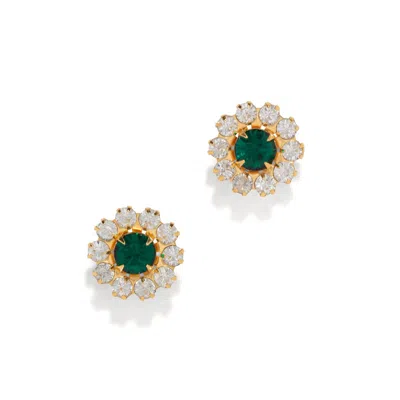 The Pink Reef Women's Green  Tiny Georgian Stud In Emerald