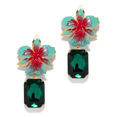 The Pink Reef Women's Green  Vanilla Orchid In Turquoise