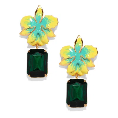 The Pink Reef Women's Green  Vanilla Orchid Jeweled Drop In Jungle