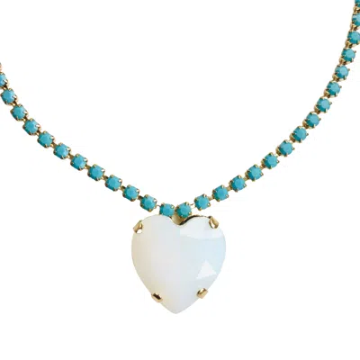 The Pink Reef Women's Heart Of The Ocean Necklace White Opal In Multi