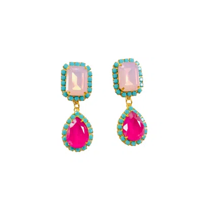 The Pink Reef Women's Jewel Drop Neons In Pink Turquoise In Neutral