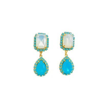 The Pink Reef Women's Jewel Drop Neons In White Opal And Blue