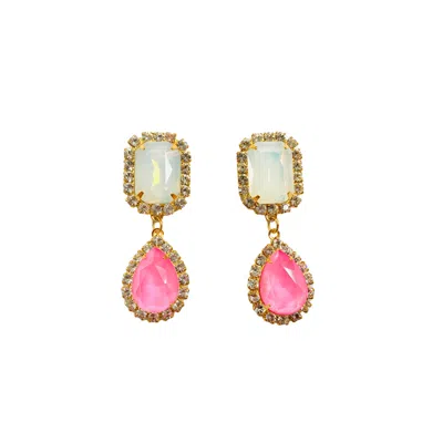 The Pink Reef Women's Jewel Drop Neons In White Opal And Pink In Multi