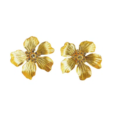The Pink Reef Women's Large Golden Floral With A Star Crystal Center