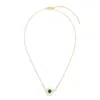 The Pink Reef Women's Single Georgian Necklace In Green In Gold