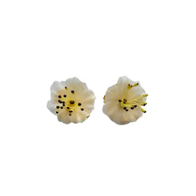 The Pink Reef Women's Orange Blush Chiffon Stud In Yellow