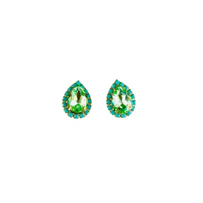 The Pink Reef Women's Pear Stud In Light Green