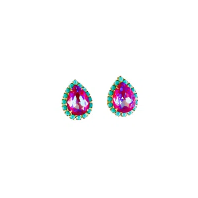 The Pink Reef Women's Pear Stud In Lotus Pink