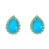 The Pink Reef Pear Stud Earrings In Blue