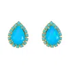 The Pink Reef Pear Stud Earrings In Blue