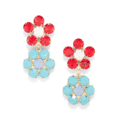The Pink Reef Women's Penelope Handcrafted Gen Floral Earrings In Ruby In Pink