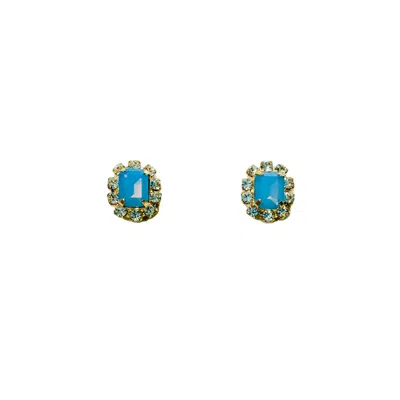 The Pink Reef Women's Petite Stud In Blue Opal