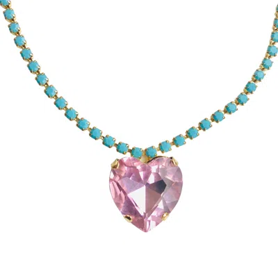 The Pink Reef Women's Pink / Purple Heart Of The Ocean Necklace Light Pink