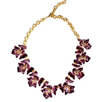 The Pink Reef Women's Pink / Purple Orchid Necklace In Plum