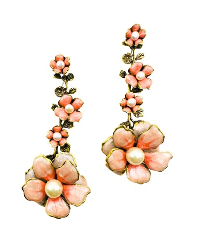 The Pink Reef Women's Pink / Purple  Big Bloom Earring In Coral