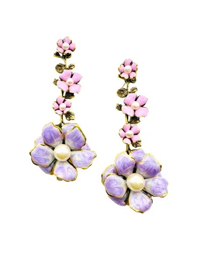 The Pink Reef Women's Pink / Purple  Big Bloom Earring In Lavender