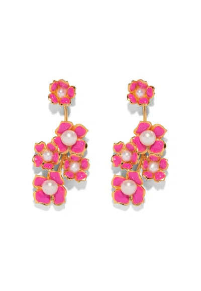 The Pink Reef Women's Pink / Purple  Falling Florals In Rose