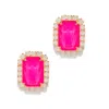 The Pink Reef Women's Pink / Purple  Gem Stud In Hot Pink