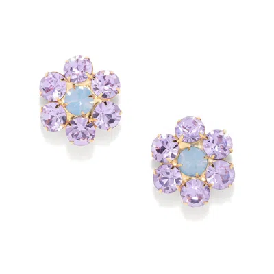 The Pink Reef Women's Pink / Purple  Handcrafted Floral Gem In Violet