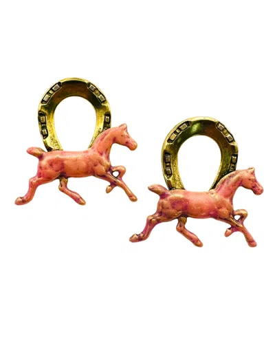 The Pink Reef Women's Pink / Purple  Keeneland Horse Earring In Pink