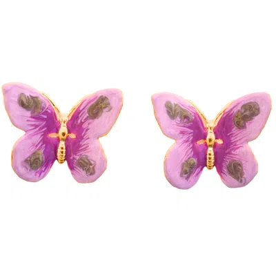 The Pink Reef Women's Pink / Purple  Oversized Glassine Butterfly In Mauve