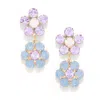 The Pink Reef Women's Pink / Purple  Penelope Handcrafted Gem Double Floral In Violet