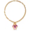 The Pink Reef Women's Pink / Purple  Single Sculpted Iris Necklace In Tropic