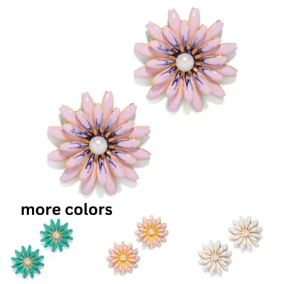 The Pink Reef Women's Pink / Purple  Sunflower Earring
