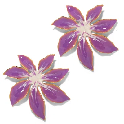 The Pink Reef Women's Pink / Purple  Tropic Earring In Tropic Purple