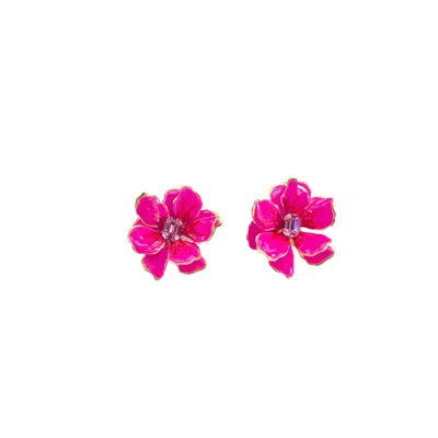 The Pink Reef Women's Pink Small Magenta Jewel Box Earrings